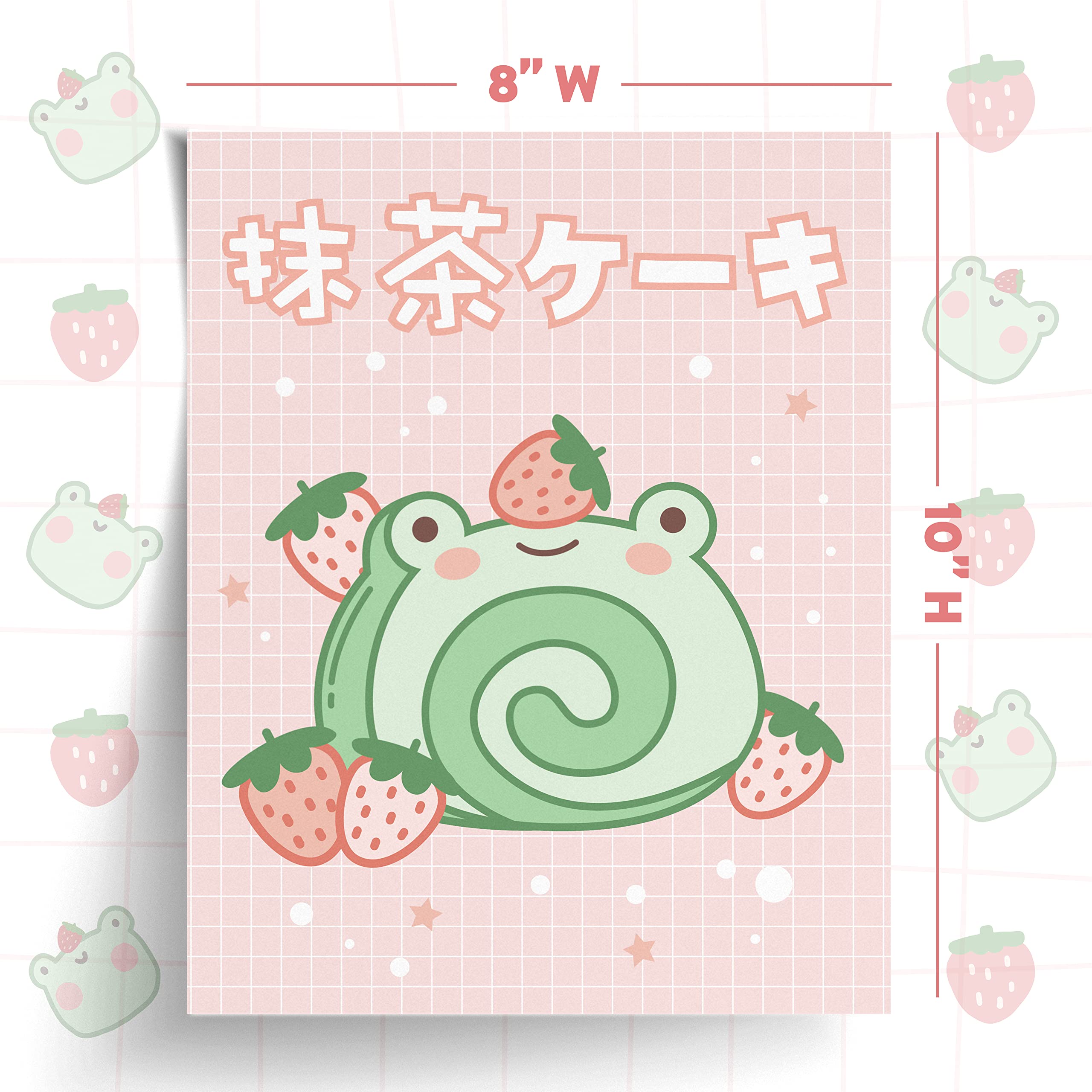 Kawaii Amazon.com: Kawaii Frog Strawberry Swiss Roll Wall Art Print- Cute